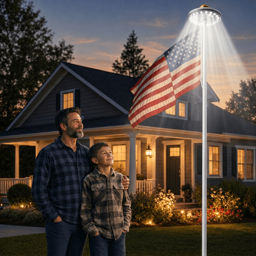 Smart Garden Umbrella - LED-vlaggenmastlamp op zonne-energie IP65 Waterdicht Automatisch