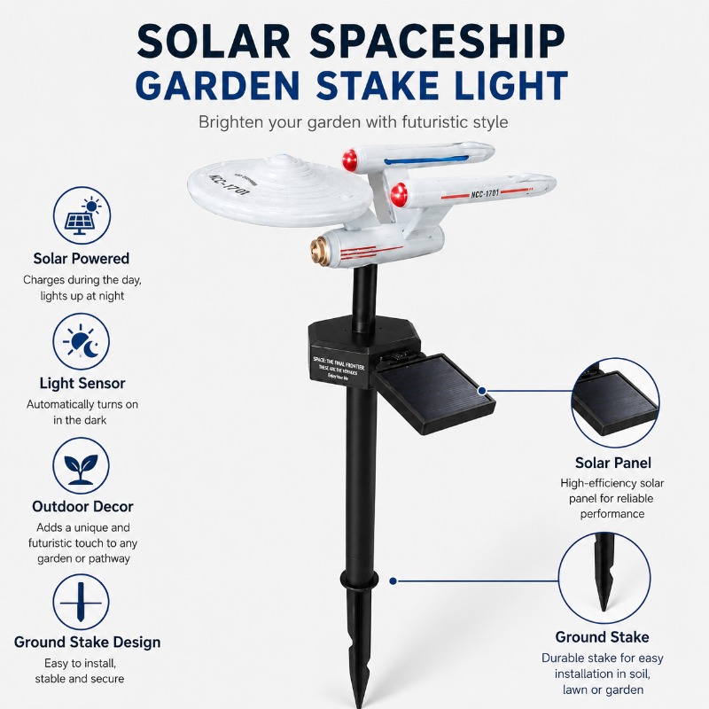 Smart Garden Light - Star Trek USS Enterprise Solar Garden