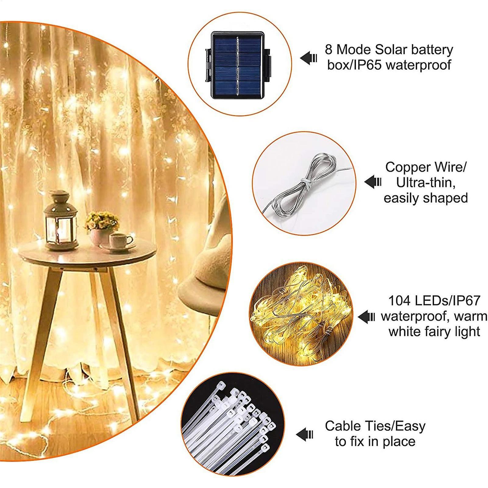 Smart Garden Light - Zonne-parasol lichtsnoer 104 LED parasol lichtsnoer