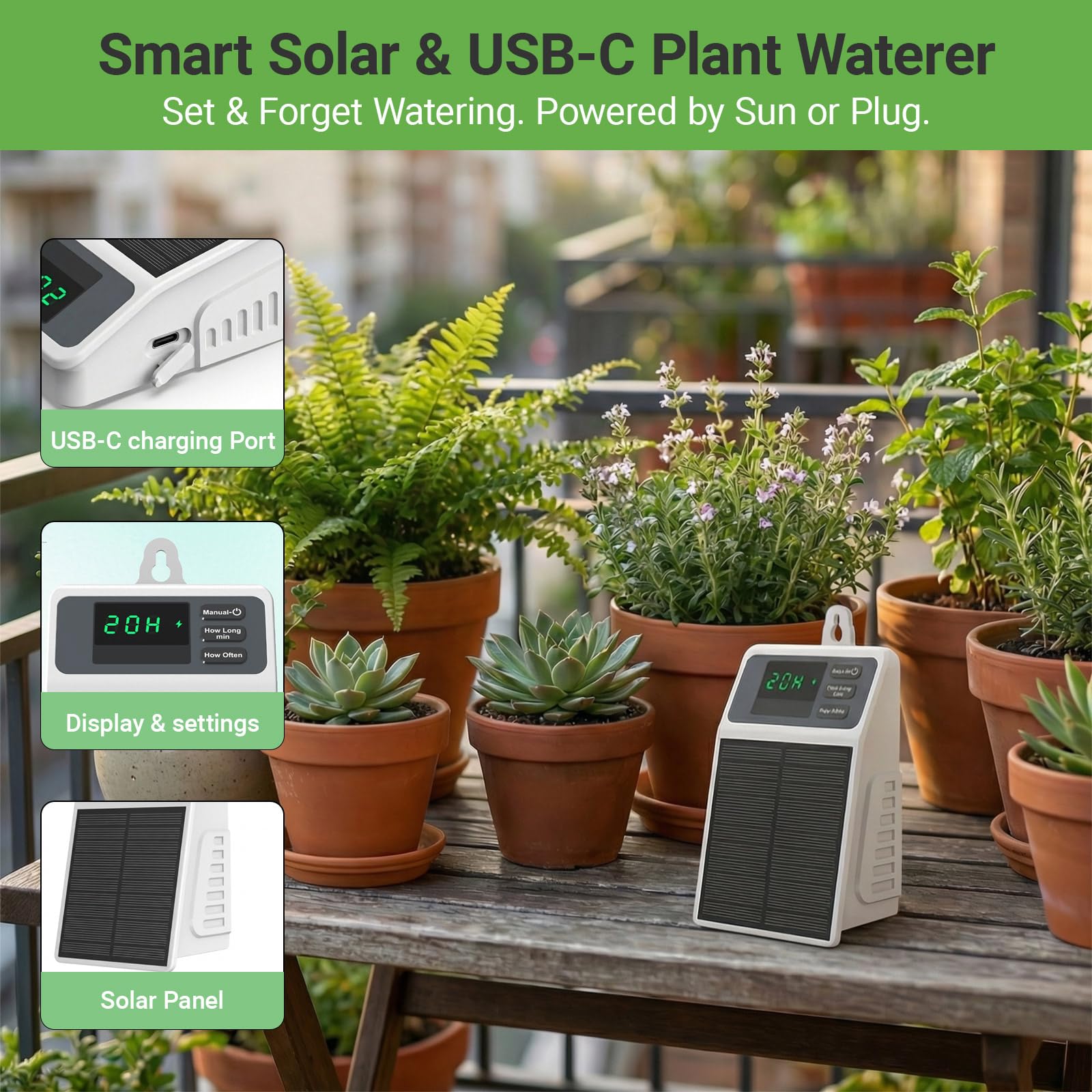 Verbeterd zonne-energie druppe - Smart Urban Garden recensie en prijs