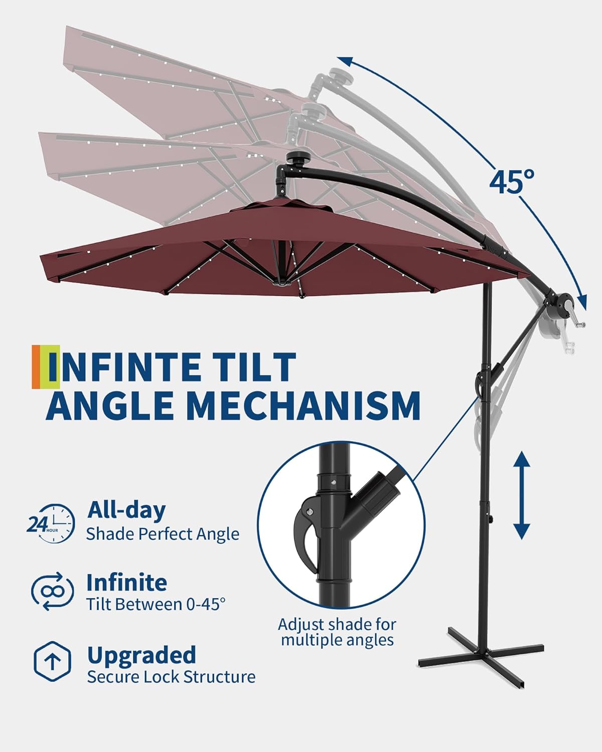 10 FT Cantilever Parasol met S - Smart Garden Umbrella recensie en prijs