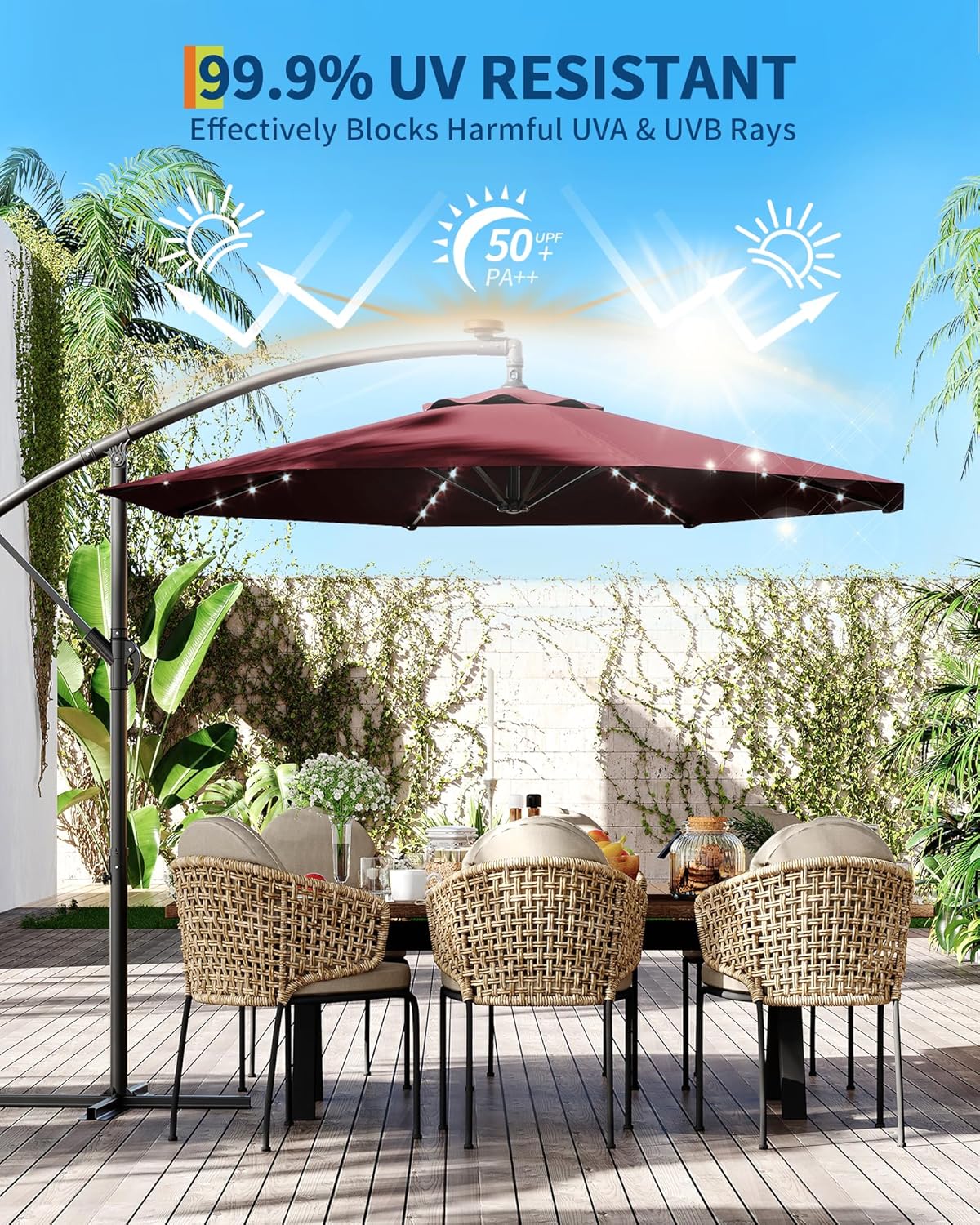 10 FT Cantilever Parasol met S - Smart Garden Umbrella recensie en prijs