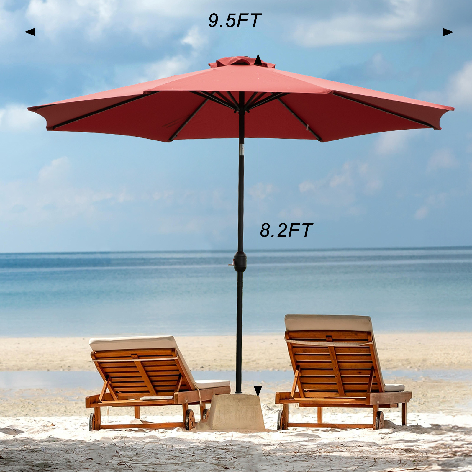 JHK 10FT zonne-terrasparaplu m - Smart Garden Umbrella recensie en prijs